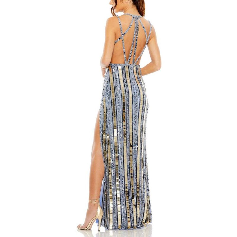 Mac Duggal Womens Blue Embellished Formal Evening Dress Gown NWOT - Picture 3 of 4